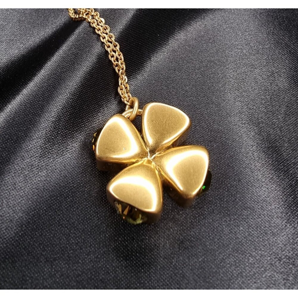 Pilgrim Gold-Tone Clover Necklace With Crystal Accents